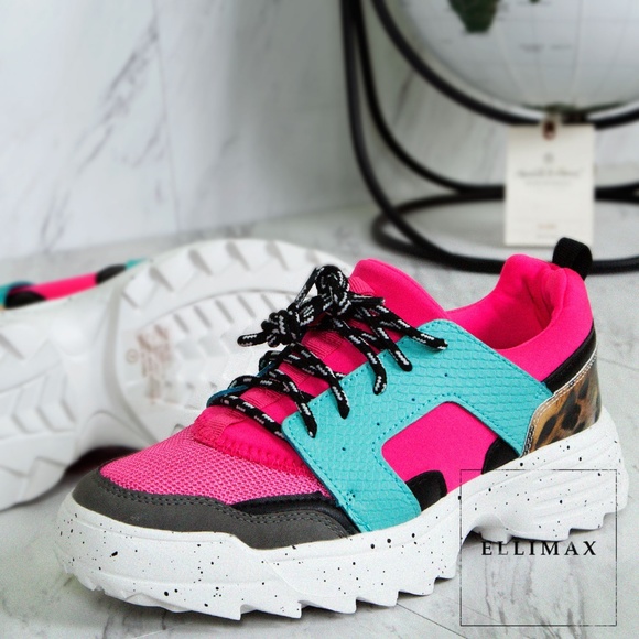 Forever Link Shoes - HOT🔥 Fuchsia Lace-Up Platform Lug Sole Sneakers